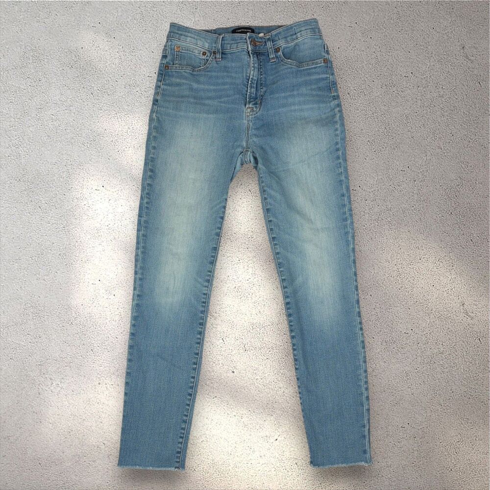 J.Crew 10" High Rise Toothpick Skinny Jeans Women’s 28T Blue Raw Hem Shabby Chic